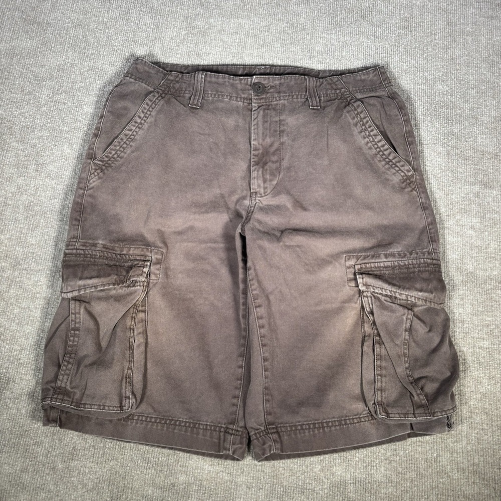 Urban‎ Pipeline Cargo Shorts Brown Cotton Faded Baggy Heavy Skater Grunge Y2K